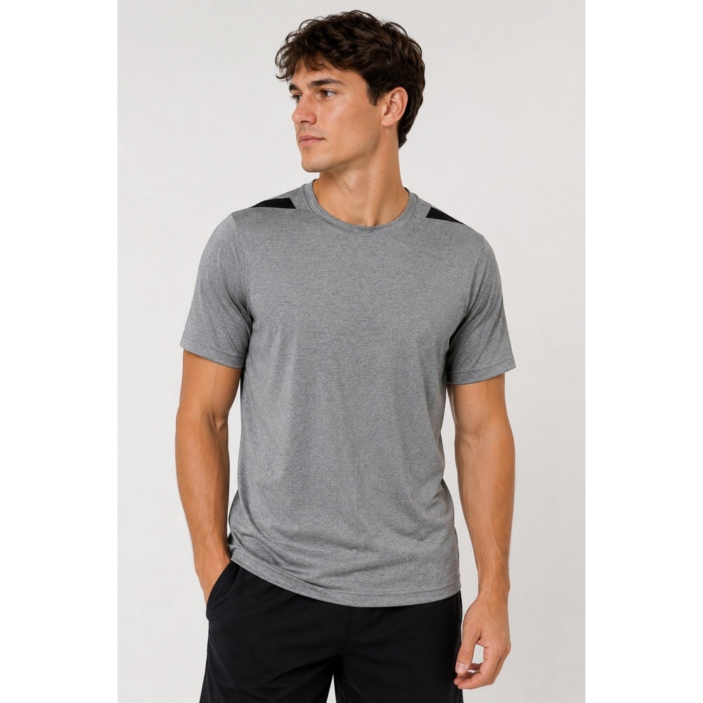Z By Zella Gray Performance Activewear Tee L Gym Training Athleisure